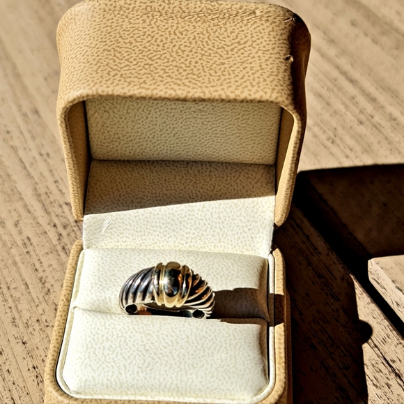 David Yurman Jewelry - David Yurman Ring Sterling Silver 14k Gold Domed Cable Classic Shrimp Size 7